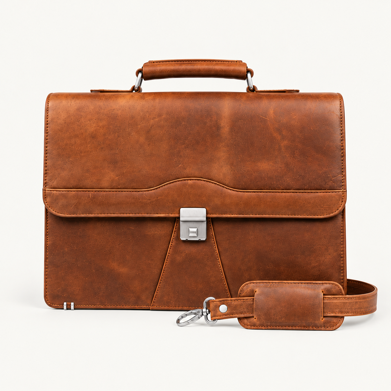 Men's Vintage Crazy Horse Leather Brown Leather Briefcase – Classic Executive Business & Laptop Bag Gallery